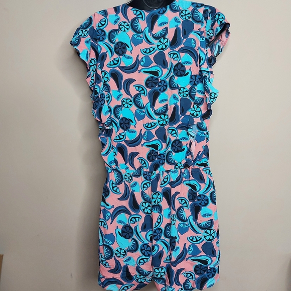 Cooper & Ella pink and blue fruit romper Size Small - Picture 7 of 9